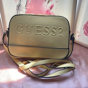 Guess Yellow Leather Crossbody Bag